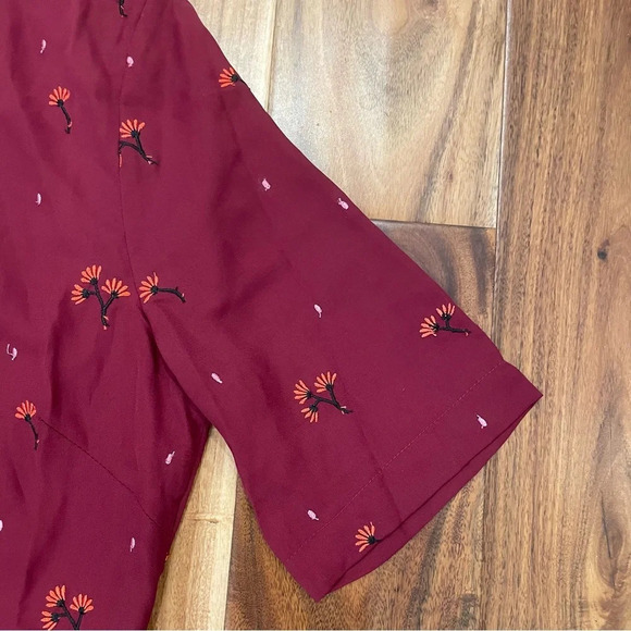 Honey Belle Women Short Sleeve Mini Dress Floral Print Red Medium New - Picture 11 of 14